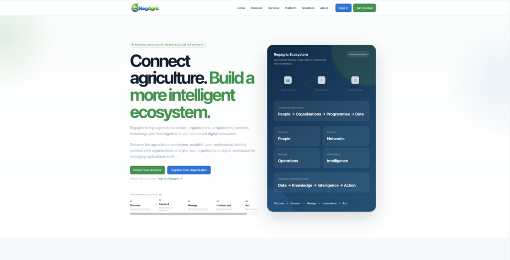 Regagric agricultural digital platform interface